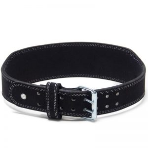Weightlifting Double Prong Buckle Tapered Belt, Black - 8MM